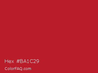 Hex #ba1c29 Color Image