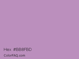 Hex #bb8fbd Color Image