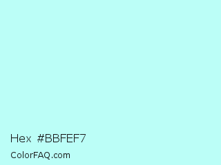 Hex #bbfef7 Color Image