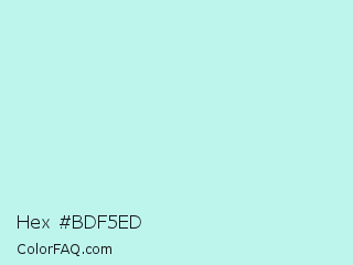 Hex #bdf5ed Color Image
