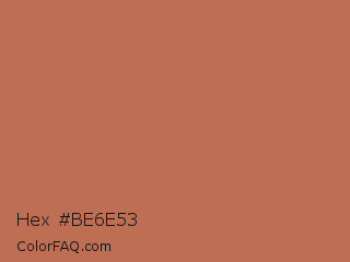 Hex #be6e53 Color Image