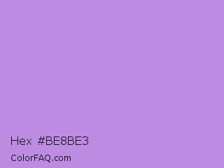 Hex #be8be3 Color Image