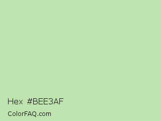 Hex #bee3af Color Image