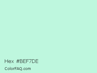 Hex #bef7de Color Image
