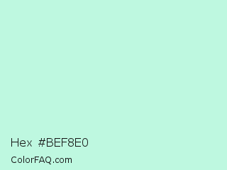 Hex #bef8e0 Color Image