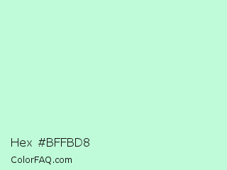 Hex #bffbd8 Color Image