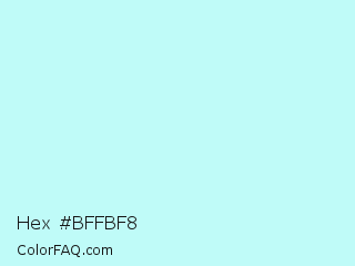 Hex #bffbf8 Color Image