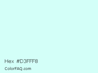 Hex #d3fff8 Color Image