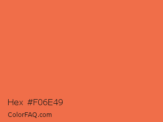 Hex #f06e49 Color Image