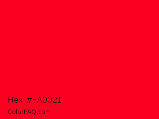 Hex #fa0021 Color Image