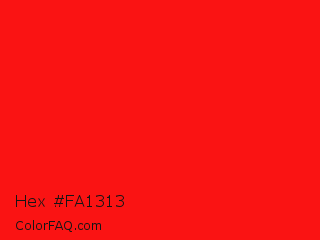 Hex #fa1313 Color Image