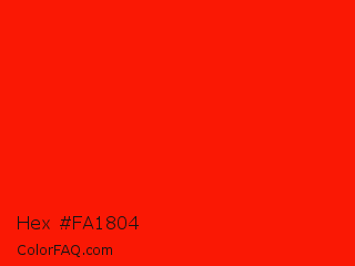 Hex #fa1804 Color Image