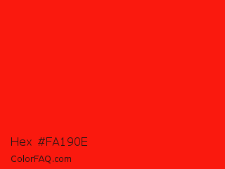 Hex #fa190e Color Image
