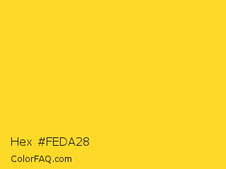 Hex #feda28 Color Image