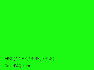 HSL 118°,96%,53% Color Image