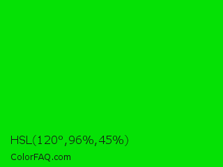 HSL 120°,96%,45% Color Image