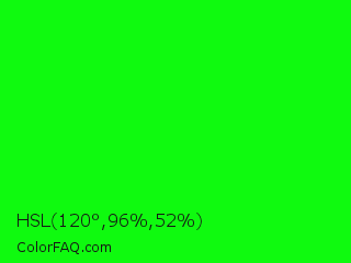 HSL 120°,96%,52% Color Image