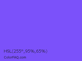 HSL 255°,95%,65% Color Image