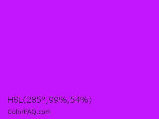 HSL 285°,99%,54% Color Image