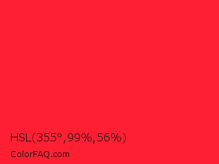 HSL 355°,99%,56% Color Image