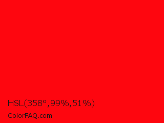 HSL 358°,99%,51% Color Image