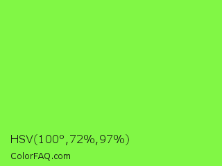 HSV 100°,72%,97% Color Image