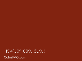HSV 10°,88%,51% Color Image