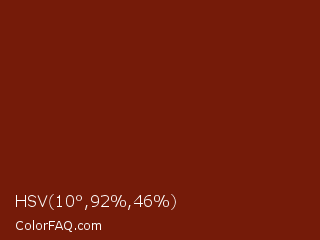 HSV 10°,92%,46% Color Image