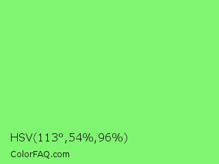HSV 113°,54%,96% Color Image
