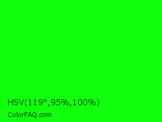 HSV 119°,95%,100% Color Image