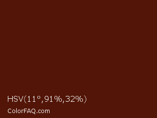 HSV 11°,91%,32% Color Image