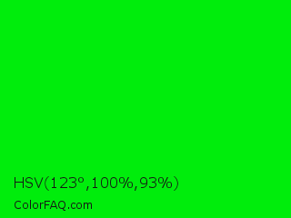 HSV 123°,100%,93% Color Image