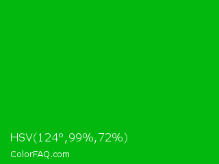 HSV 124°,99%,72% Color Image