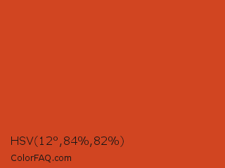 HSV 12°,84%,82% Color Image