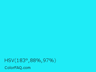 HSV 183°,88%,97% Color Image
