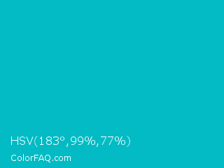 HSV 183°,99%,77% Color Image
