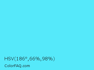 HSV 186°,66%,98% Color Image