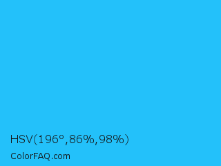 HSV 196°,86%,98% Color Image