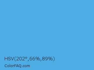 HSV 202°,66%,89% Color Image