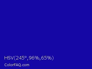 HSV 245°,96%,65% Color Image