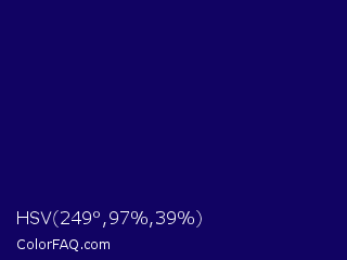 HSV 249°,97%,39% Color Image