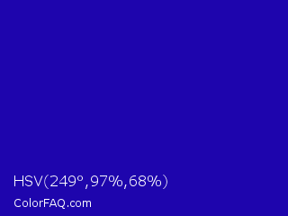 HSV 249°,97%,68% Color Image