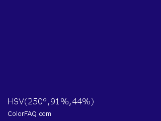 HSV 250°,91%,44% Color Image