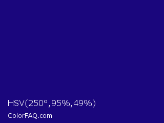 HSV 250°,95%,49% Color Image