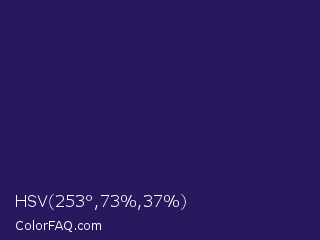 HSV 253°,73%,37% Color Image