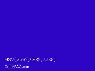 HSV 253°,98%,77% Color Image