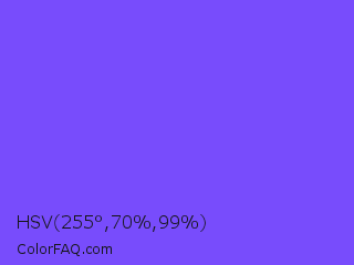 HSV 255°,70%,99% Color Image