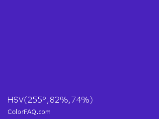 HSV 255°,82%,74% Color Image