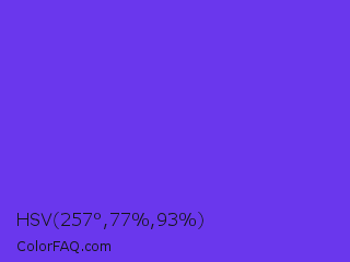 HSV 257°,77%,93% Color Image