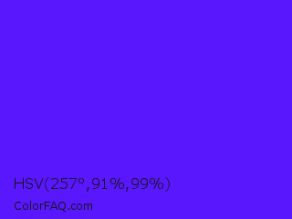 HSV 257°,91%,99% Color Image